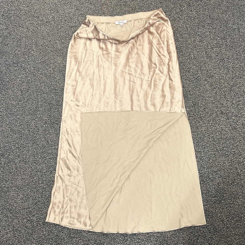 Madewell Gold Maxi Skirt - Sz 10 - Picture 3 of 5